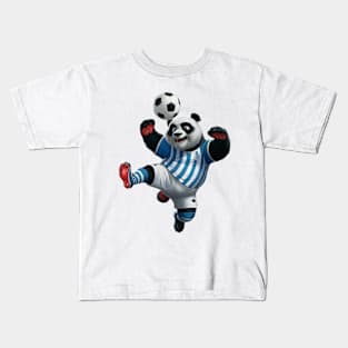 Soccer Panda - Striker Goals - Athletic Panda Football Shirt Kids T-Shirt